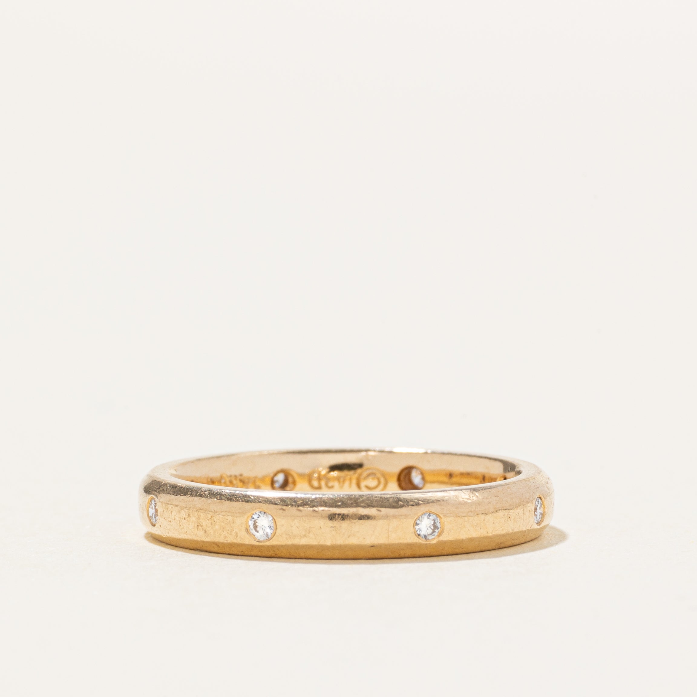 Alliance sertie de diamants à fleur en or 14 carats | Taille 4,5
