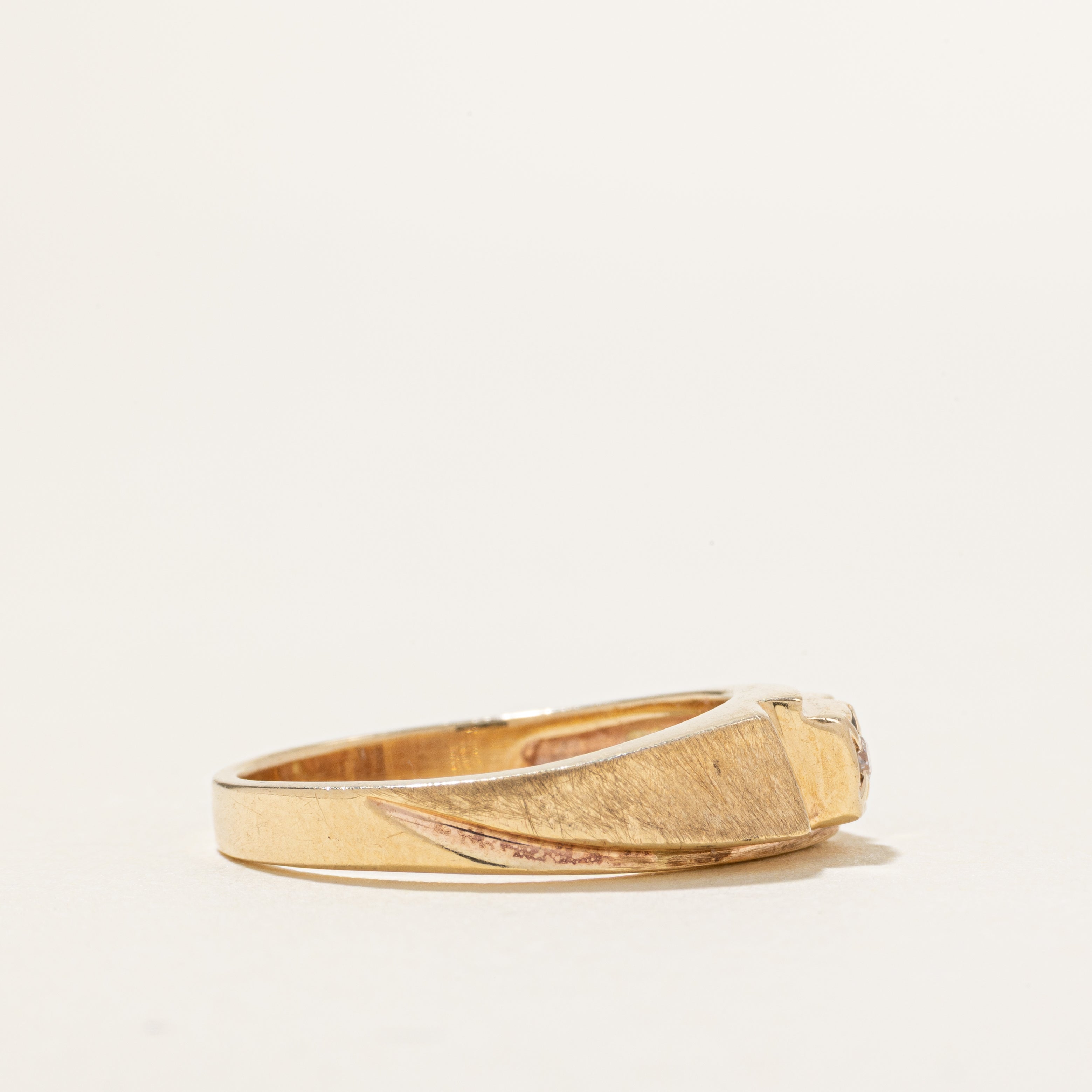 10k Diamond Textured Geometric Ring | SZ 7.5