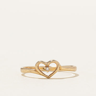 10k Diamond Heart Ring | SZ 4.75