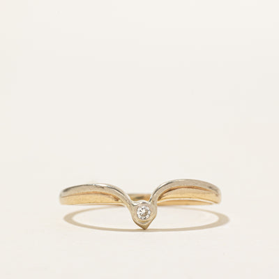 Two Tone Bezel Set Diamond Contour Ring | SZ 9