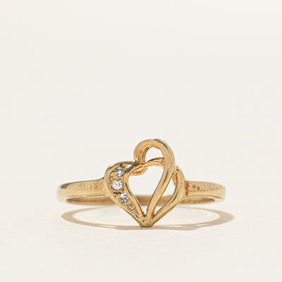 10k Diamond Accent Heart Ring | SZ 6.5