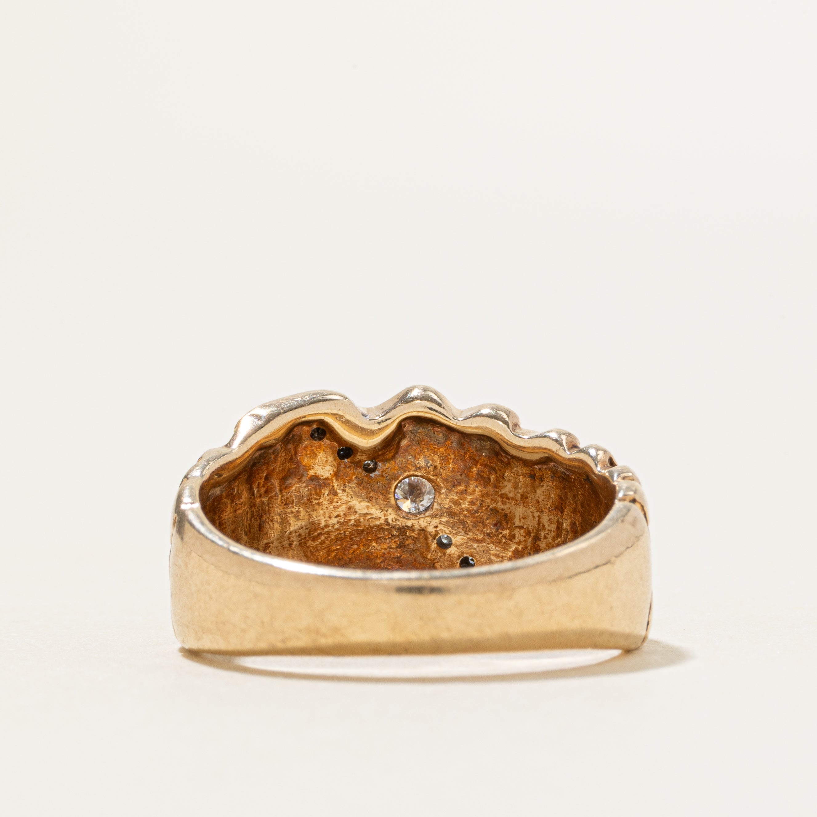 Diagonal Diamond Raw Textured Ring | SZ 7