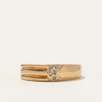 Diamond Accent Half Grooved Ring | SZ 4.25