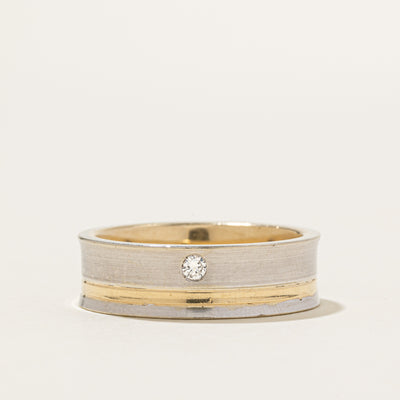 Two Tone Diamond Concave Ring | 7mm | SZ 10