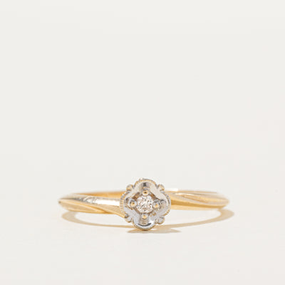 10k Diamond Twisting Clover Ring | SZ 6