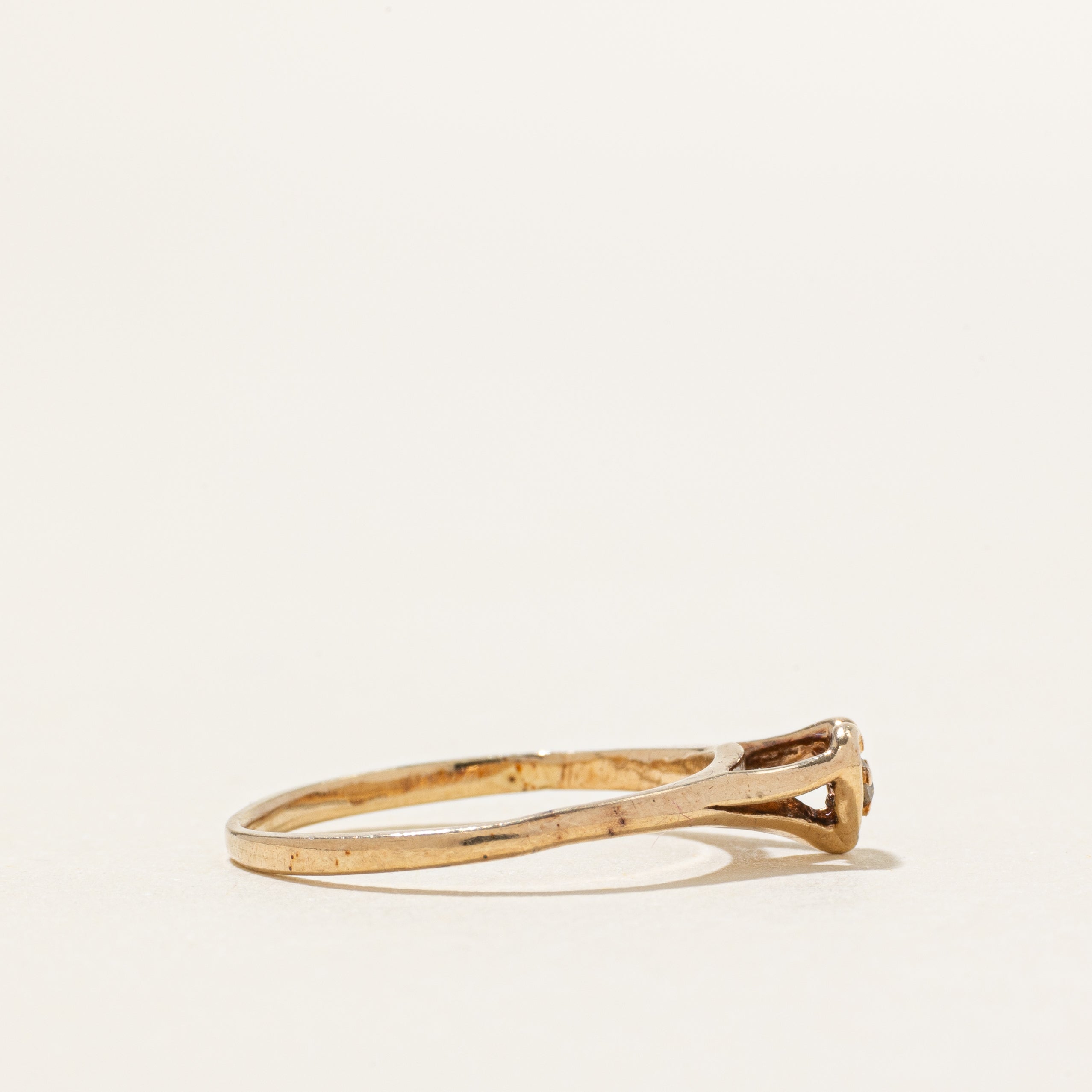 Solitaire Diamond Heart Cathedral Ring | SZ 3.75