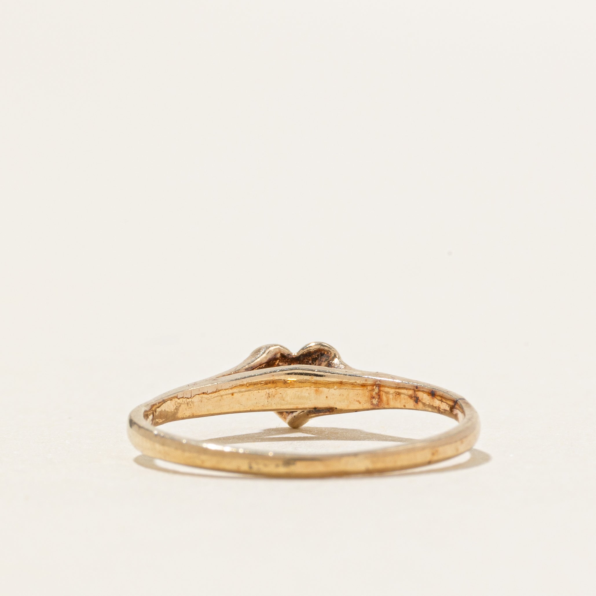 Solitaire Diamond Heart Cathedral Ring | SZ 3.75