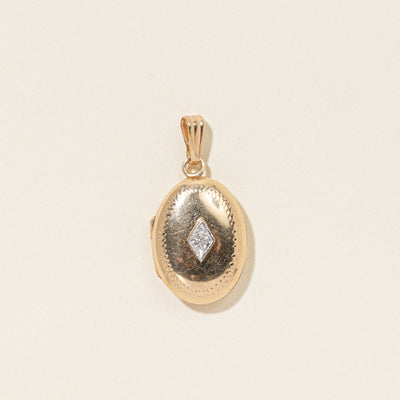 10k Diamond Oval Locket