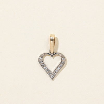 10k Diamond Open Heart Charm