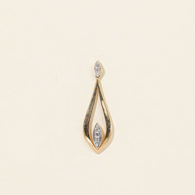 9k Diamond Open Pear Shaped Pendant