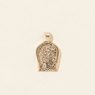 10k Diamond Textured Shovel Pendant
