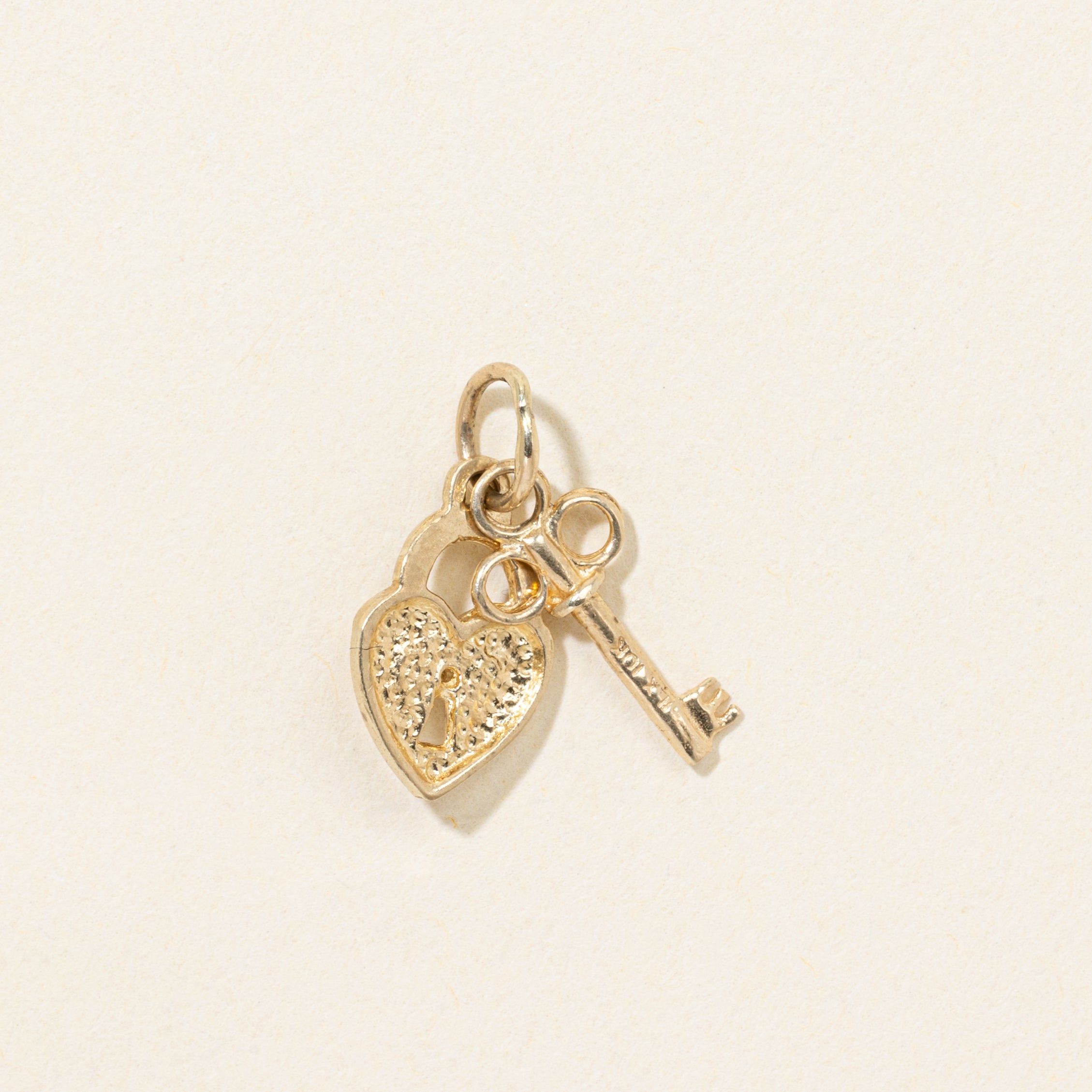 10k Diamond Key & Lock Charm