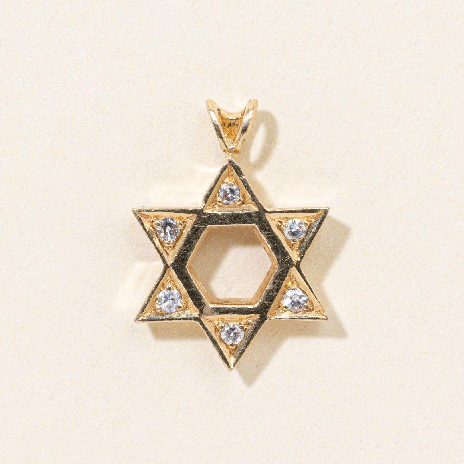 14k Diamond Star of David Pendant