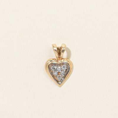 10k Diamond Cluster Heart Pendant