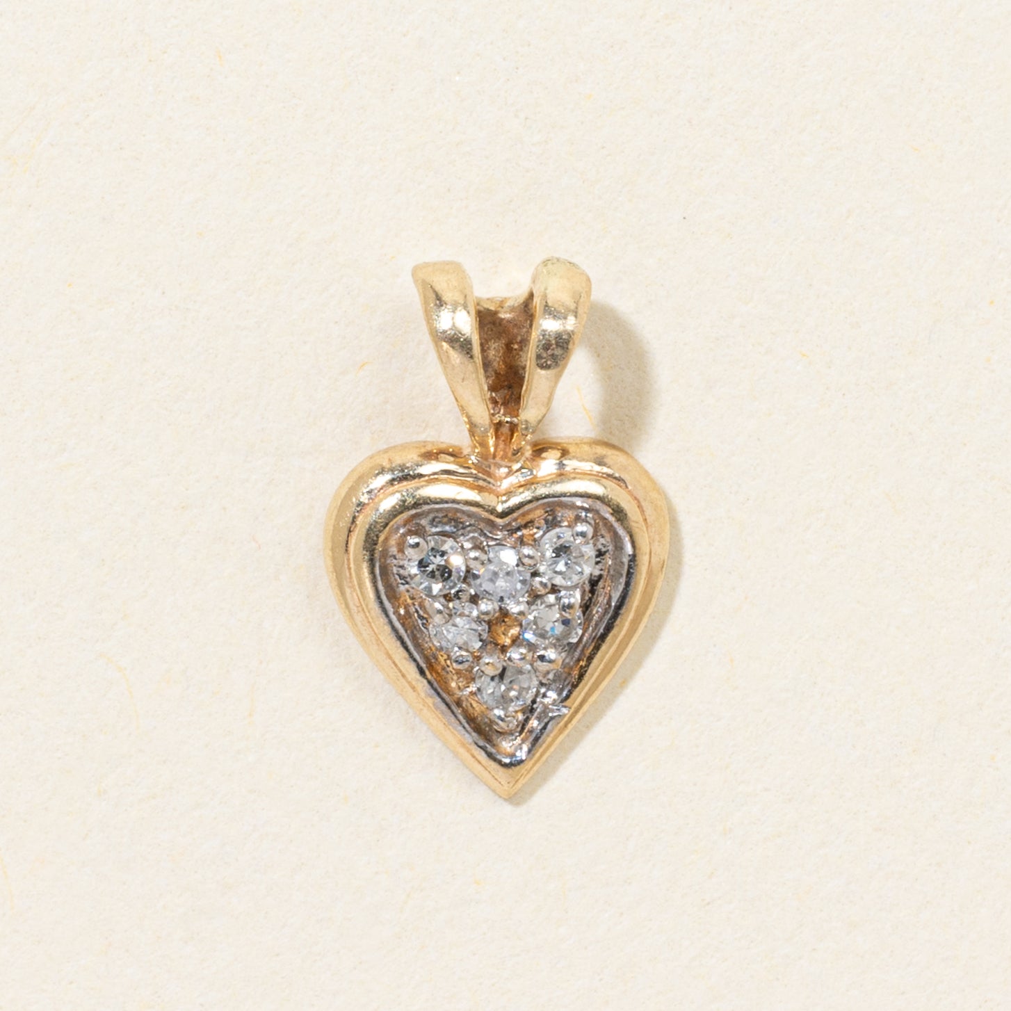 10k Diamond Cluster Heart Pendant