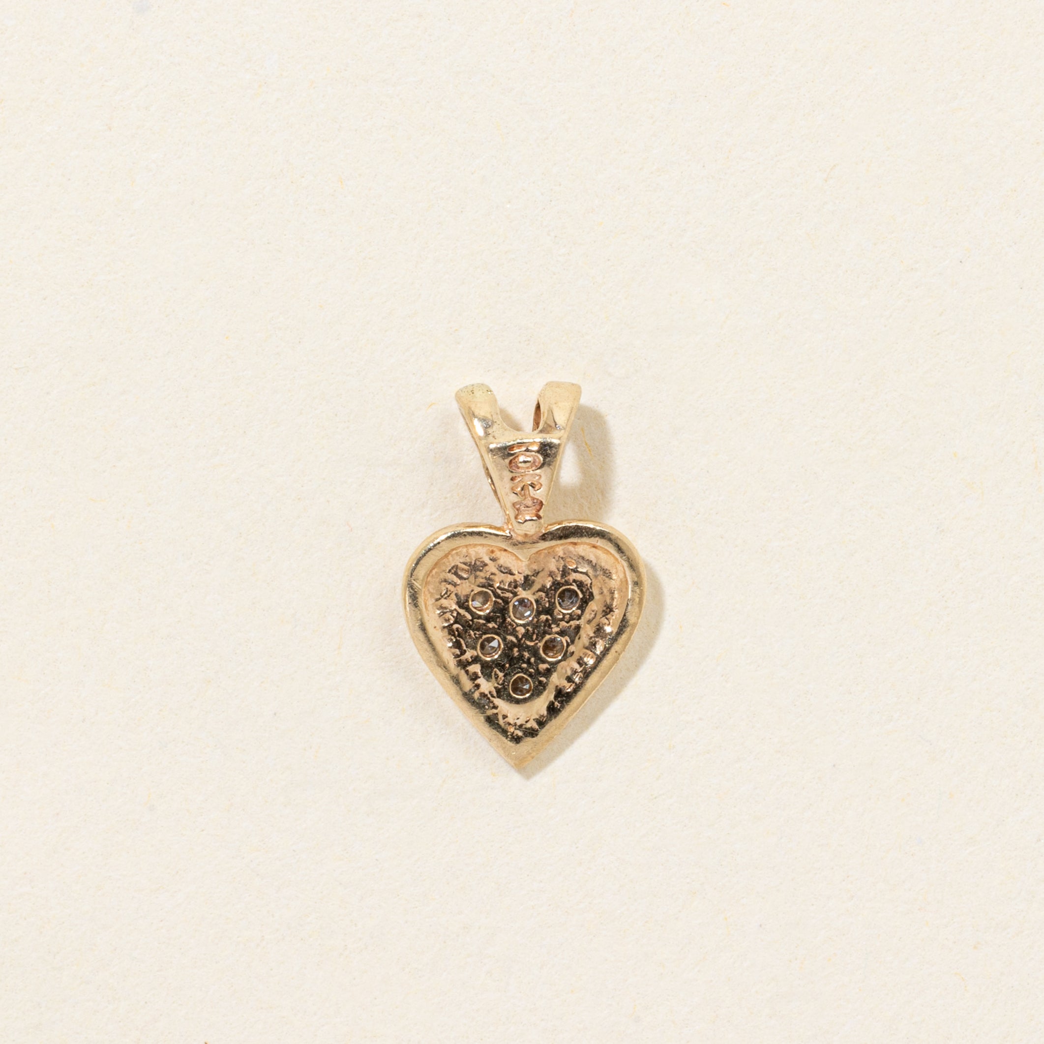 10k Diamond Cluster Heart Pendant