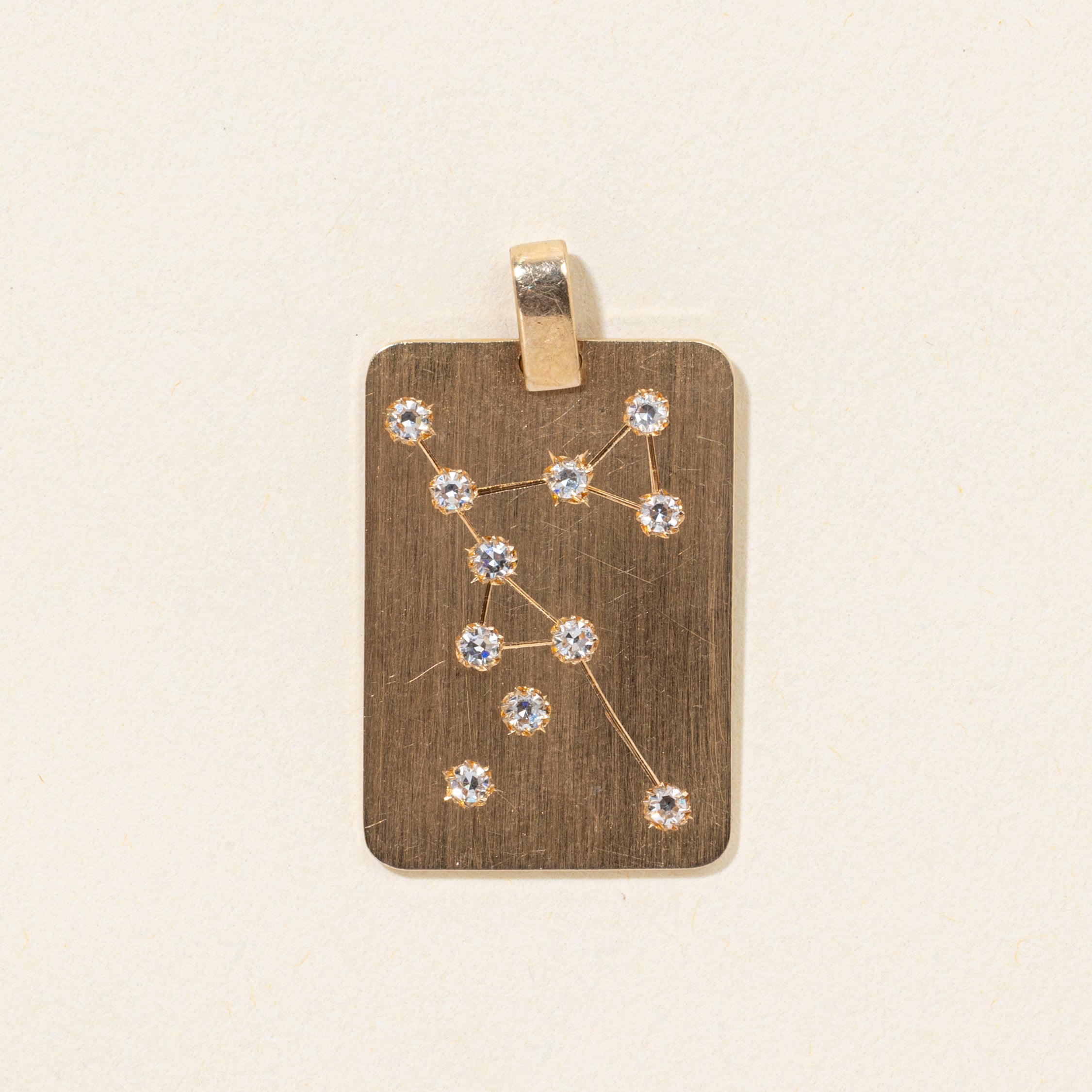Pendentif constellation d'Orion en or 14 carats et diamants