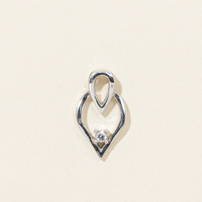 14k Diamond Open Pear Shaped Pendant