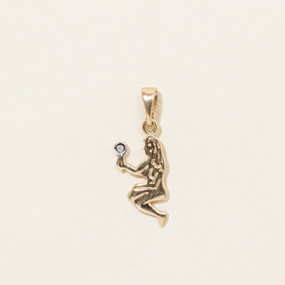 10k Diamond Virgo Zodiac Pendant