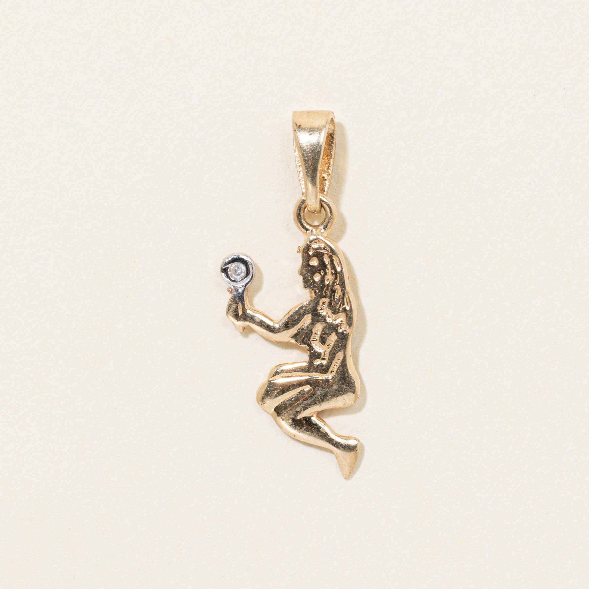 10k Diamond Virgo Zodiac Pendant