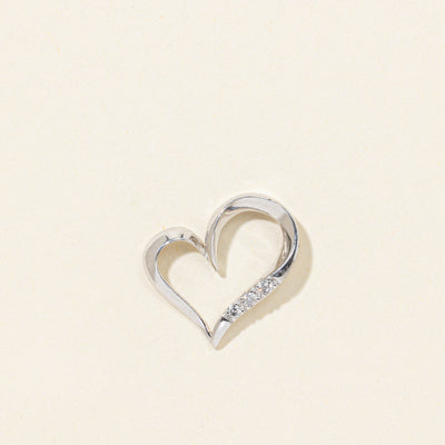 10k Diamond Open Heart Pendant