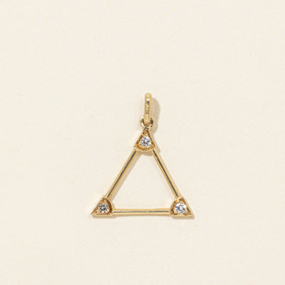 14k Diamond Open Triangle Charm