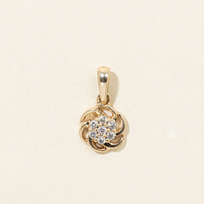 10k Diamond Cluster Scalloped Charm