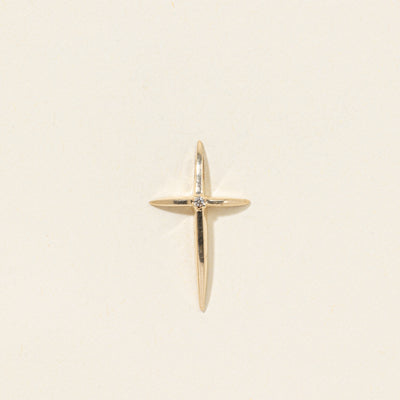 10k Diamond Cross Pendant