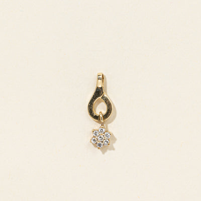 14k Diamond Petal Pear Drop Pendant
