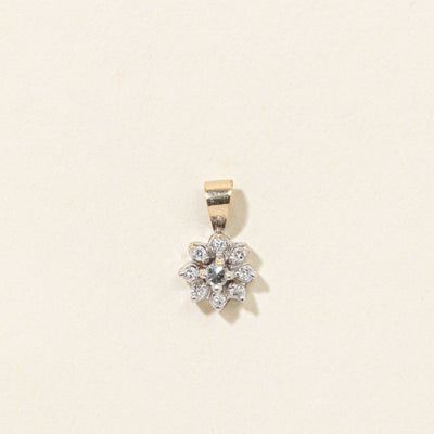 10k Diamond Petal Pendant