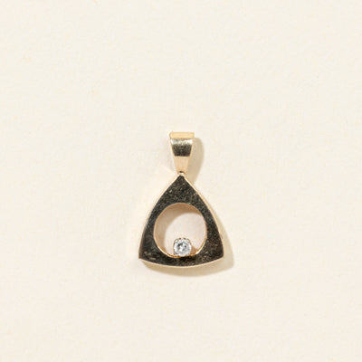14k Diamond Soft Triangle Pendant