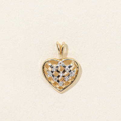 10k Diamond Woven Heart Pendant
