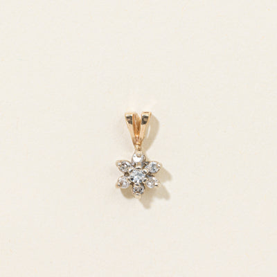10k Diamond Petal Pendant