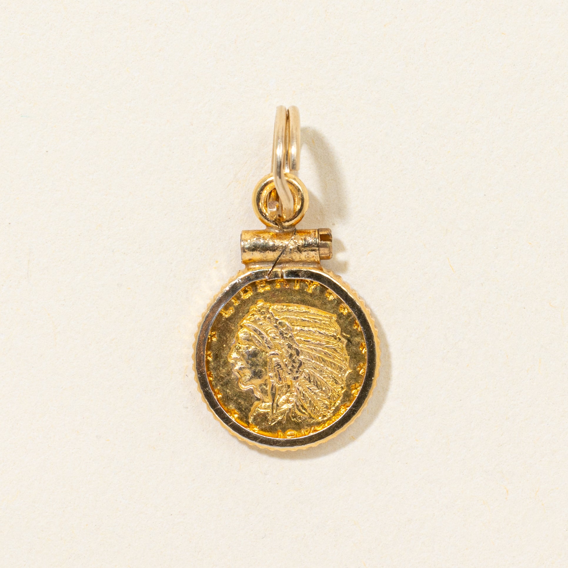 8k & 22k Yellow Gold American Quarter Coin Charm