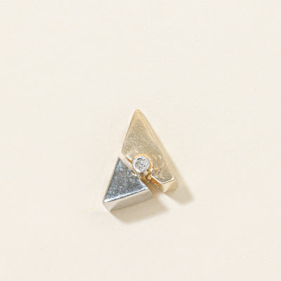 10k Two Gold Diamond Triangle Pendant