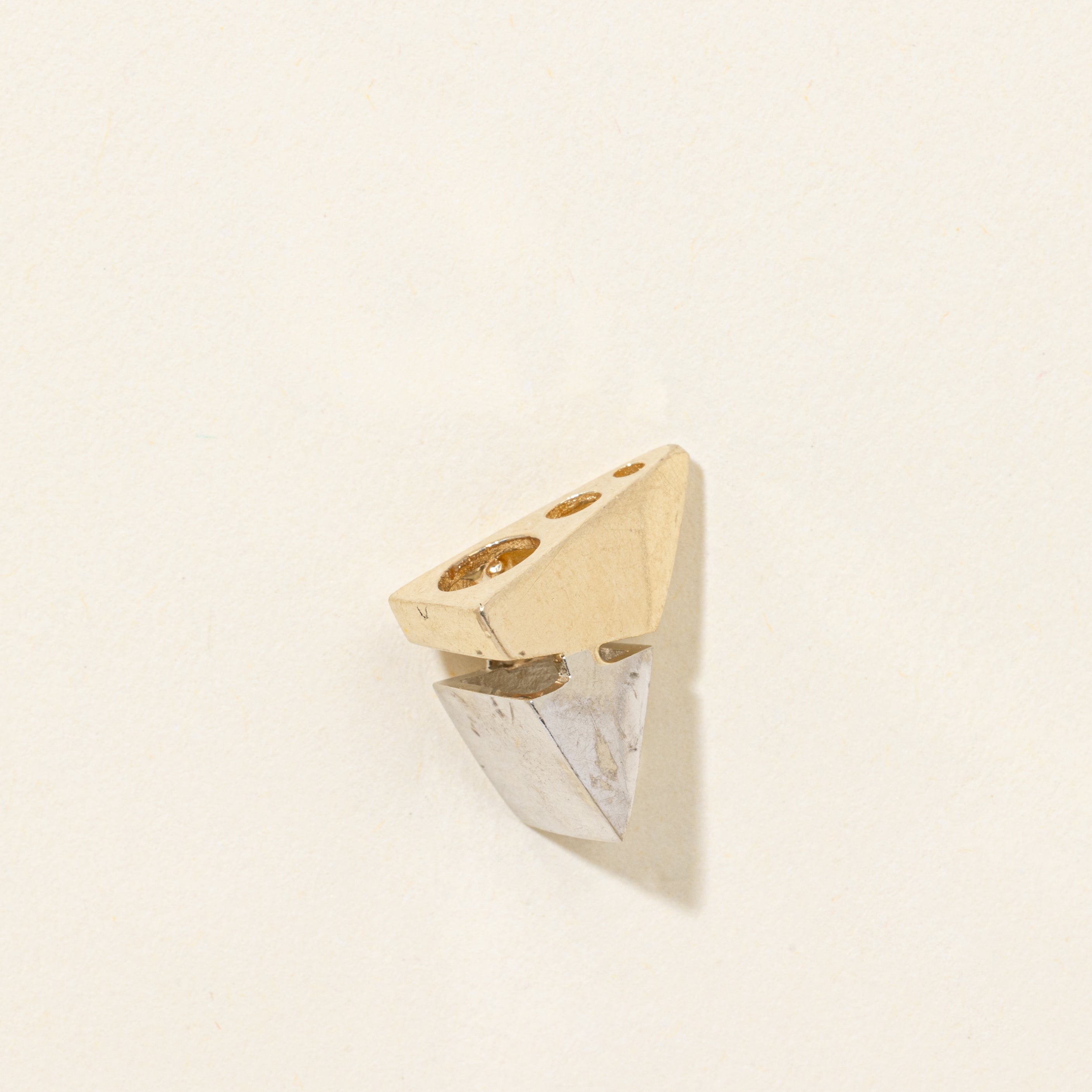 10k Two Gold Diamond Triangle Pendant