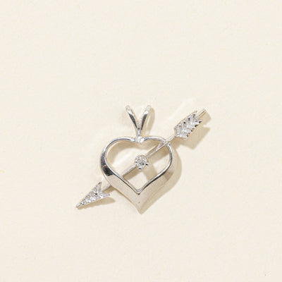 14k Diamond Cupid Heart Pendant