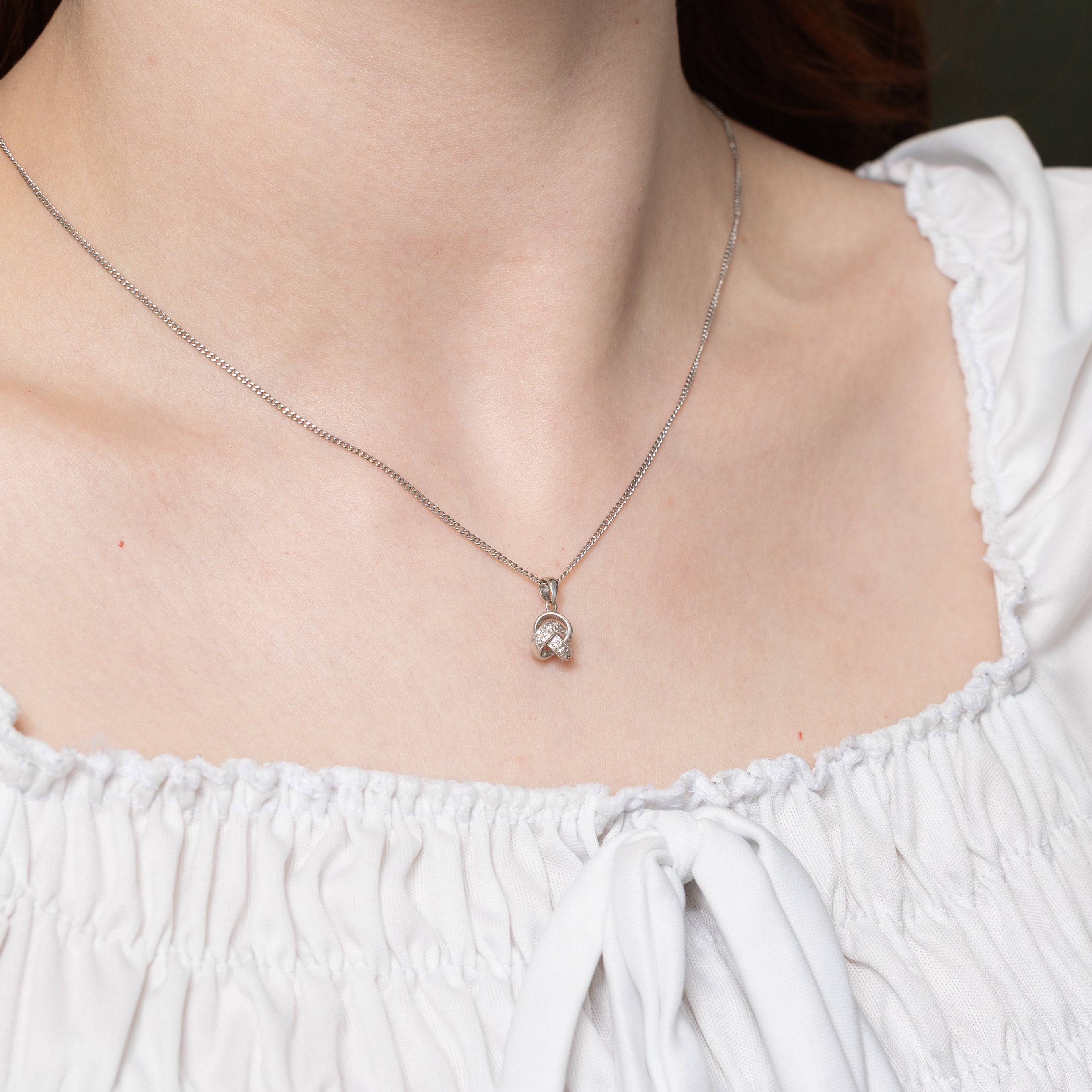 14k Diamond Interlocking Design Pendant