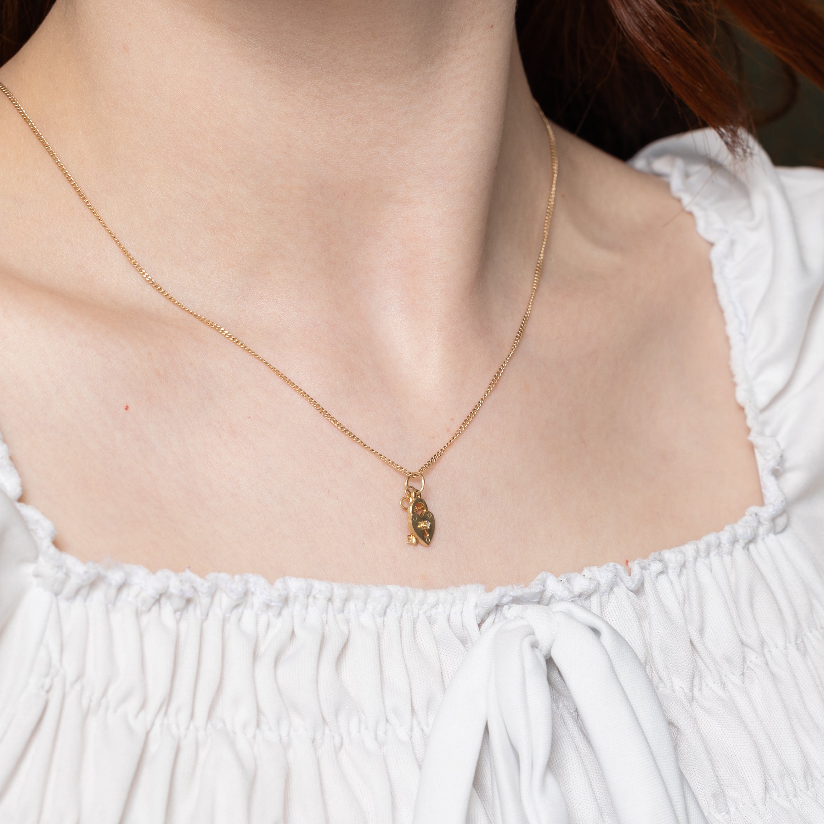 10k Diamond Key & Lock Charm