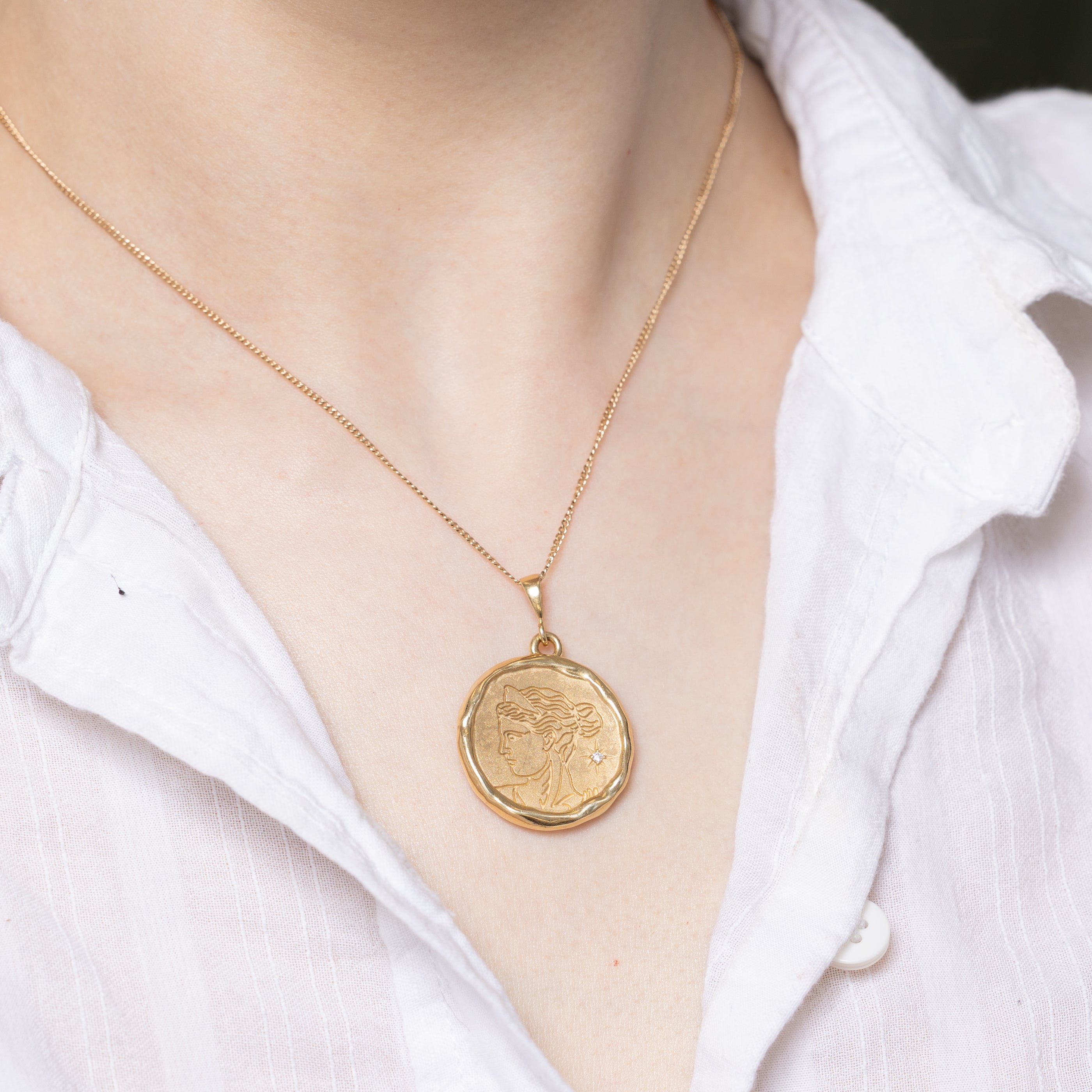 'Common Era' 14k Artemis Goddess of Wild Things Pendant