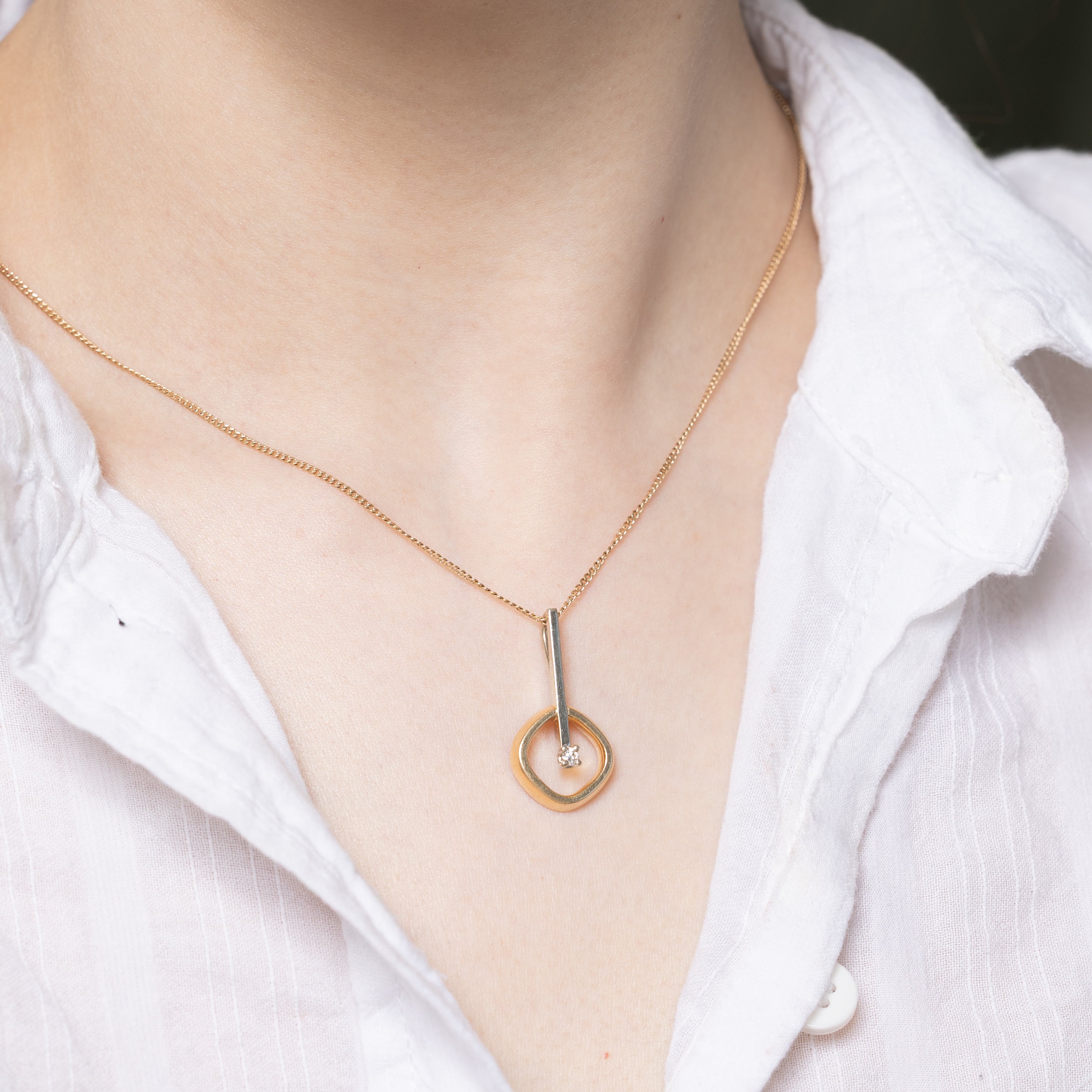 14k Diamond Drop Pendant