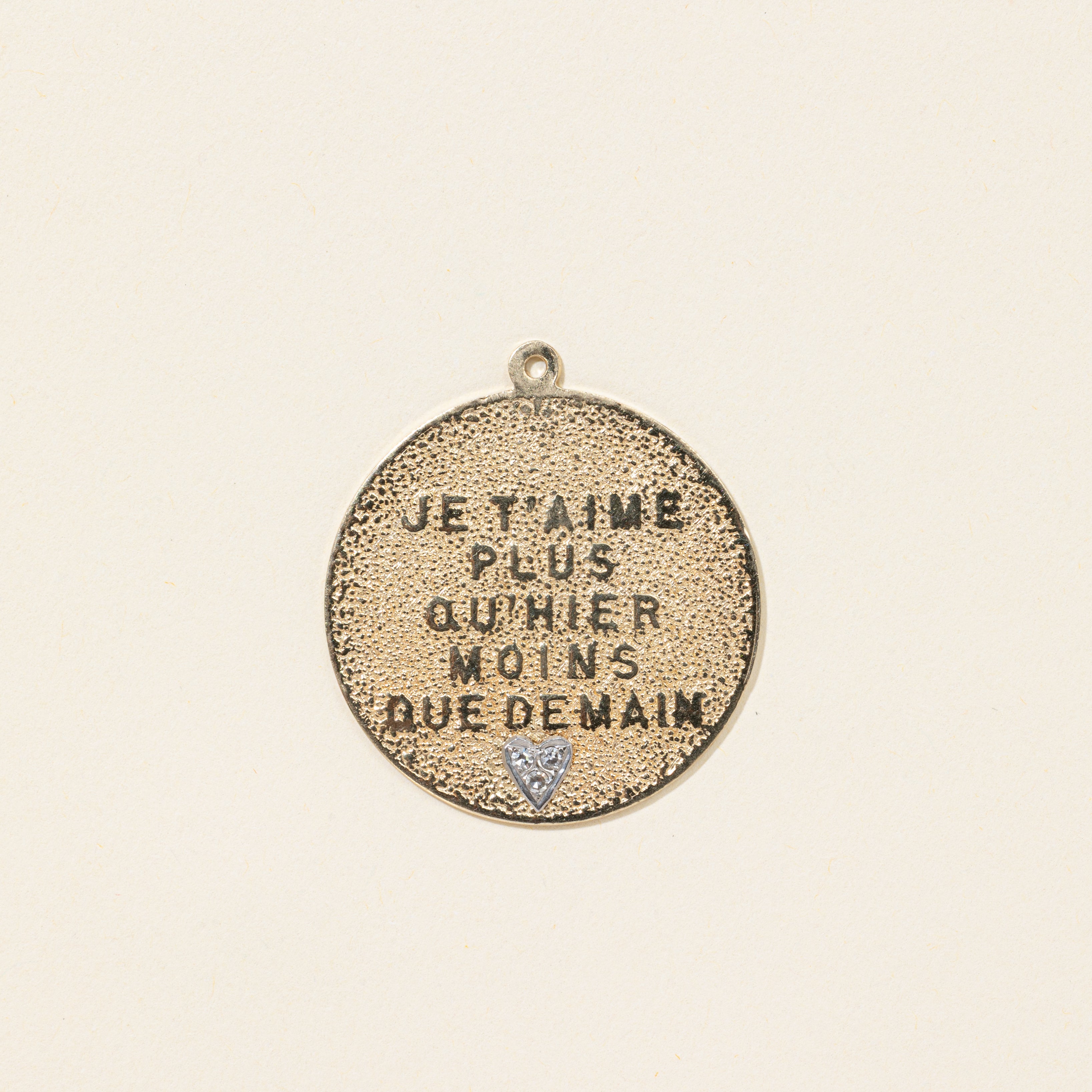 14k Diamond French Augis Love Pendant