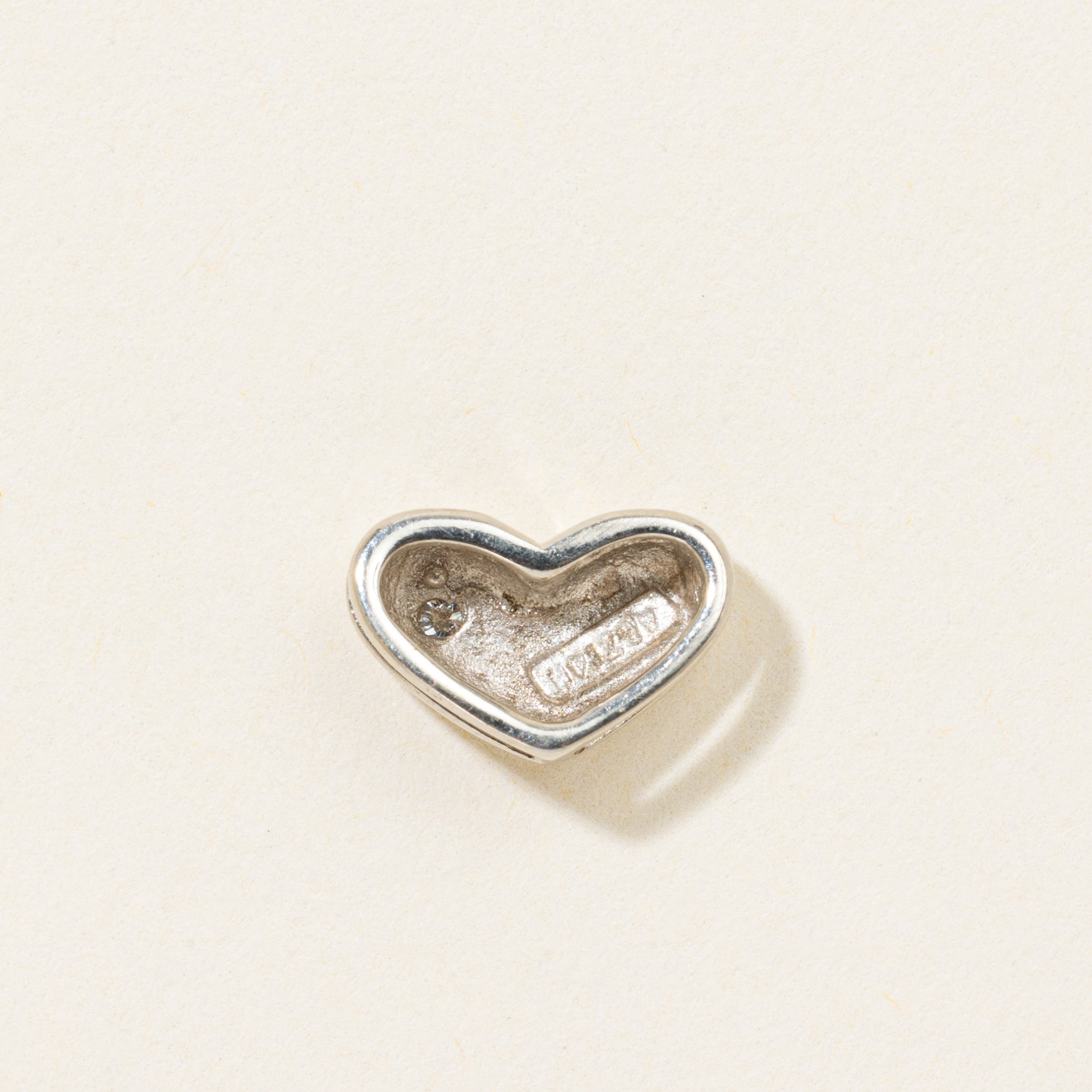 14k Diamond Puffed Heart Pendant