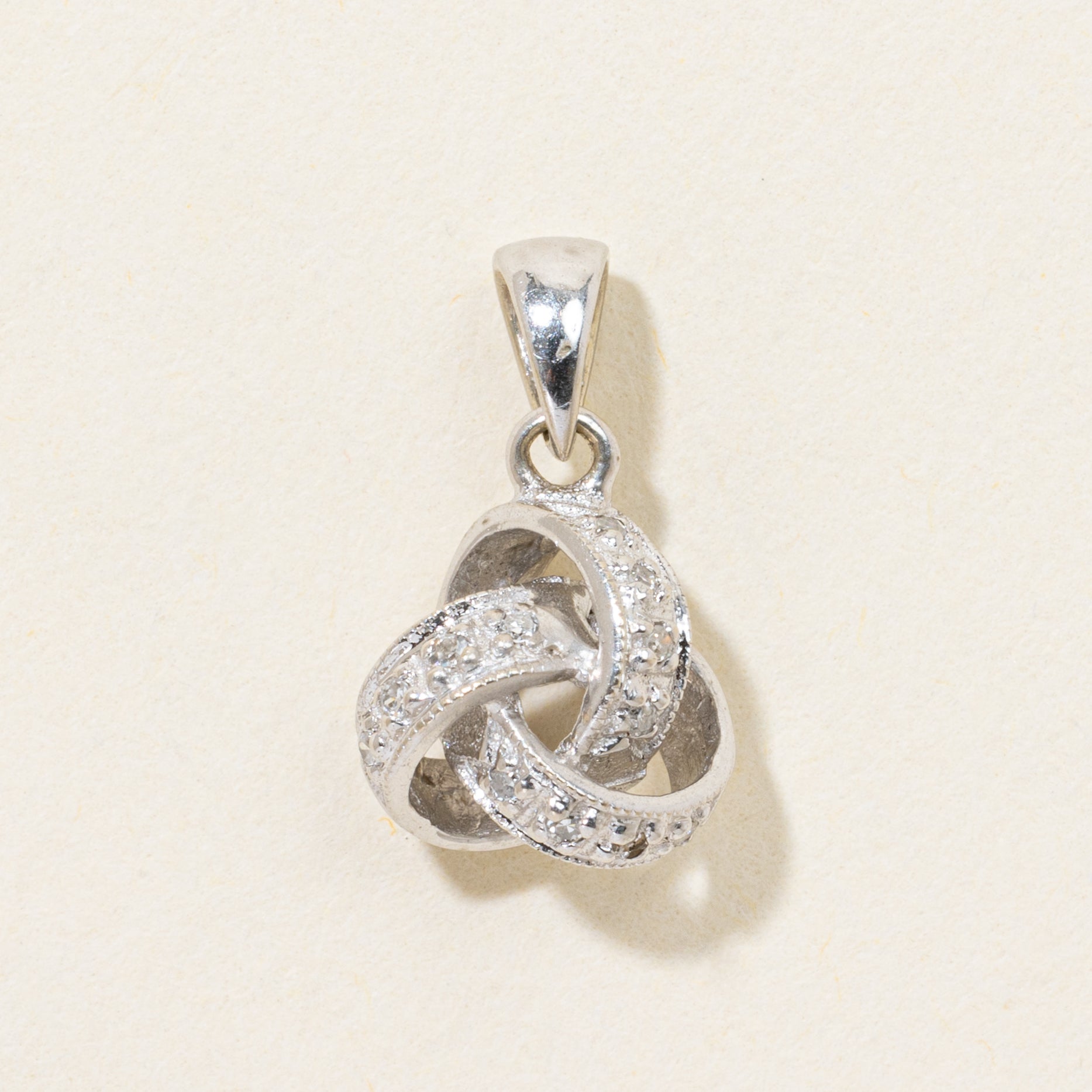 14k Diamond Interlocking Design Pendant