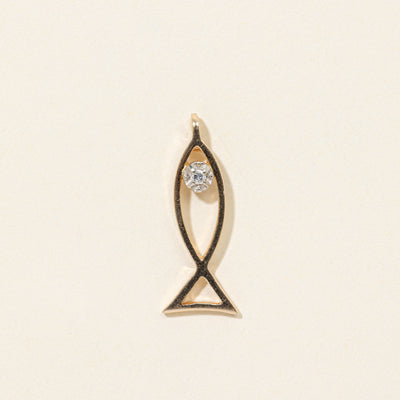 10k Diamond Monoline Fish Pendant