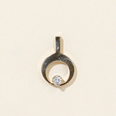 14k Diamond Open Circle Pendant