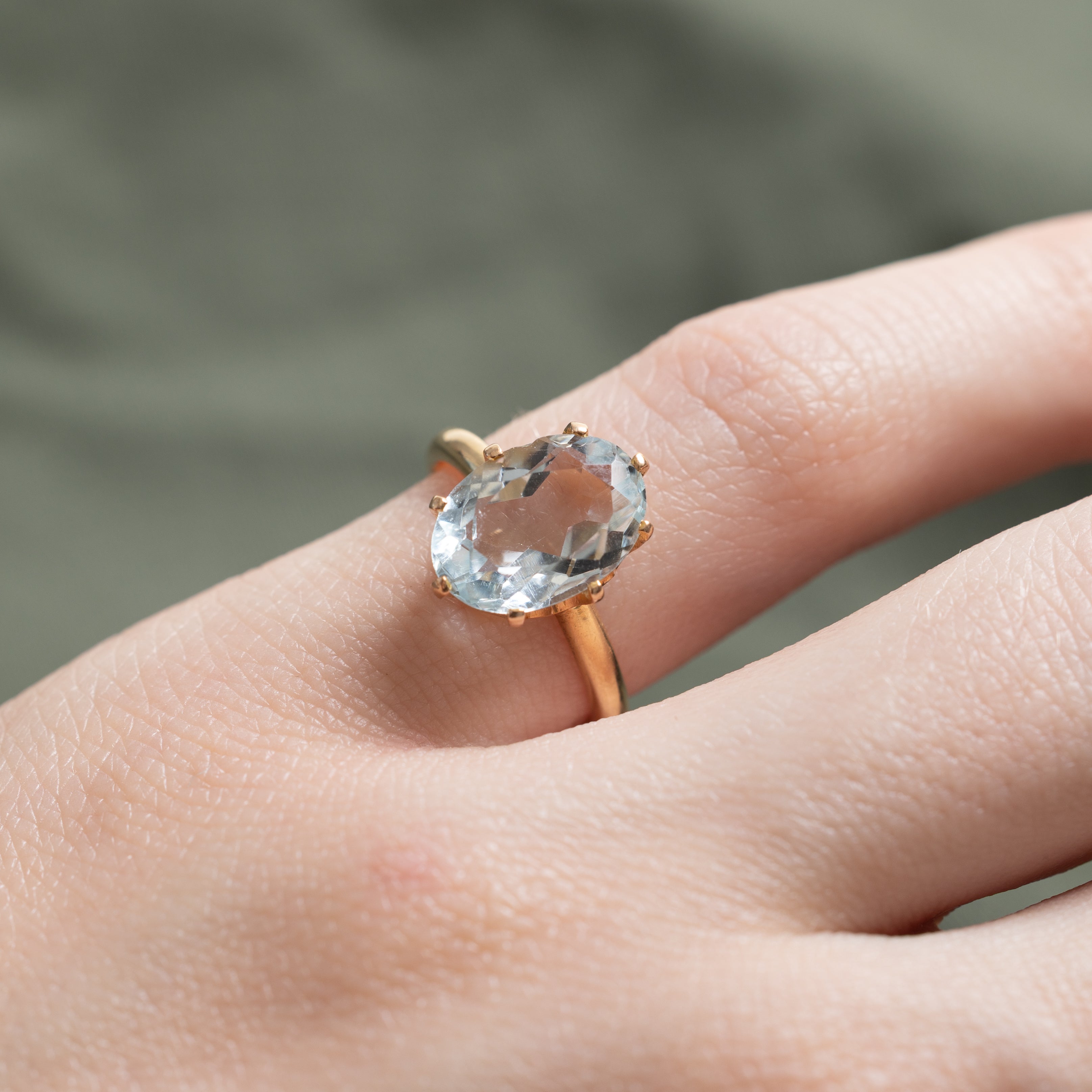 Oval Cut Aquamarine Ring | 2.06ct | SZ 4