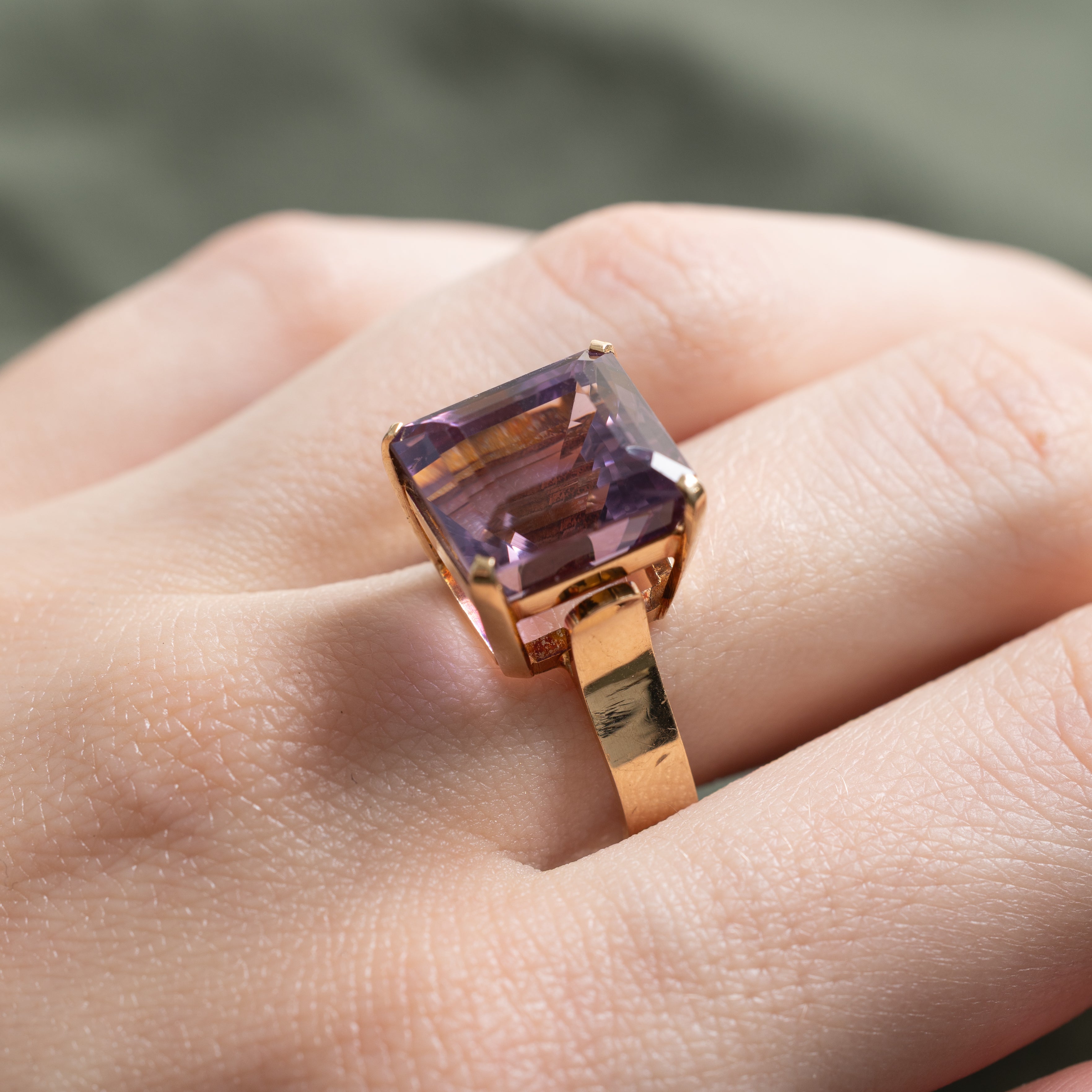 Basket Set Synthetic Purple Sapphire Cocktail Ring | 15.00ct | SZ 8