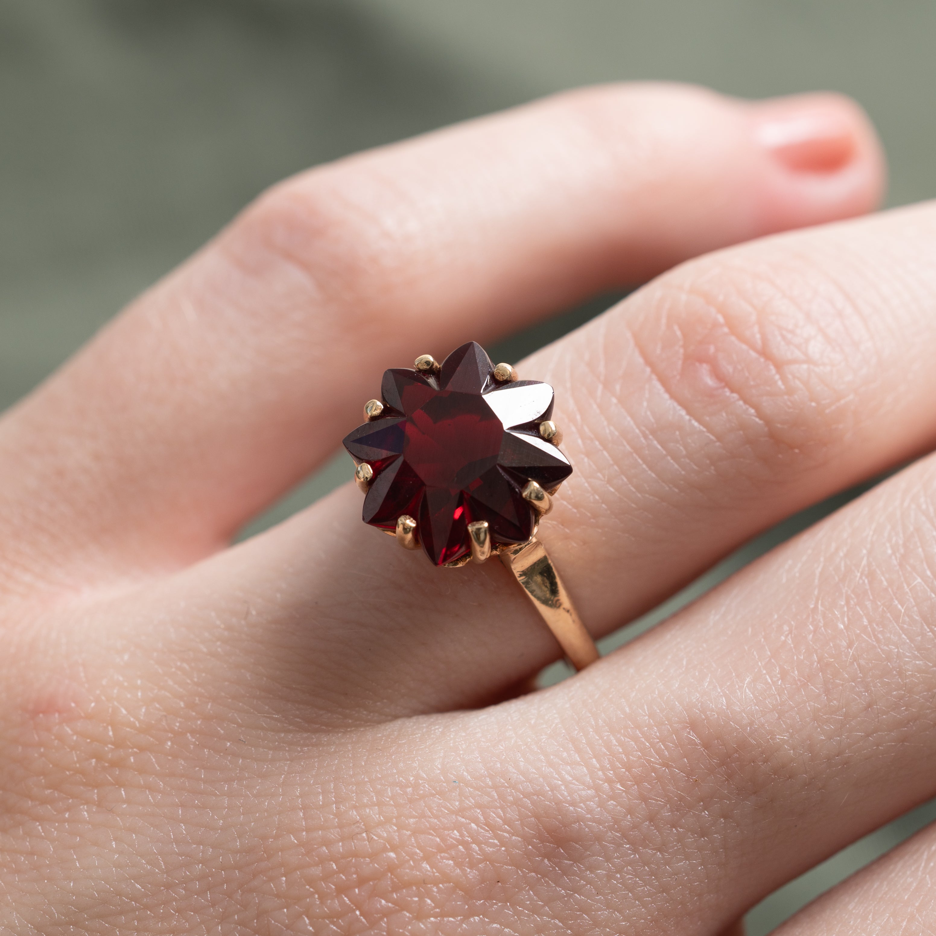 Synthetic Ruby Floral Cocktail Ring | 5.35ct | SZ 5.25