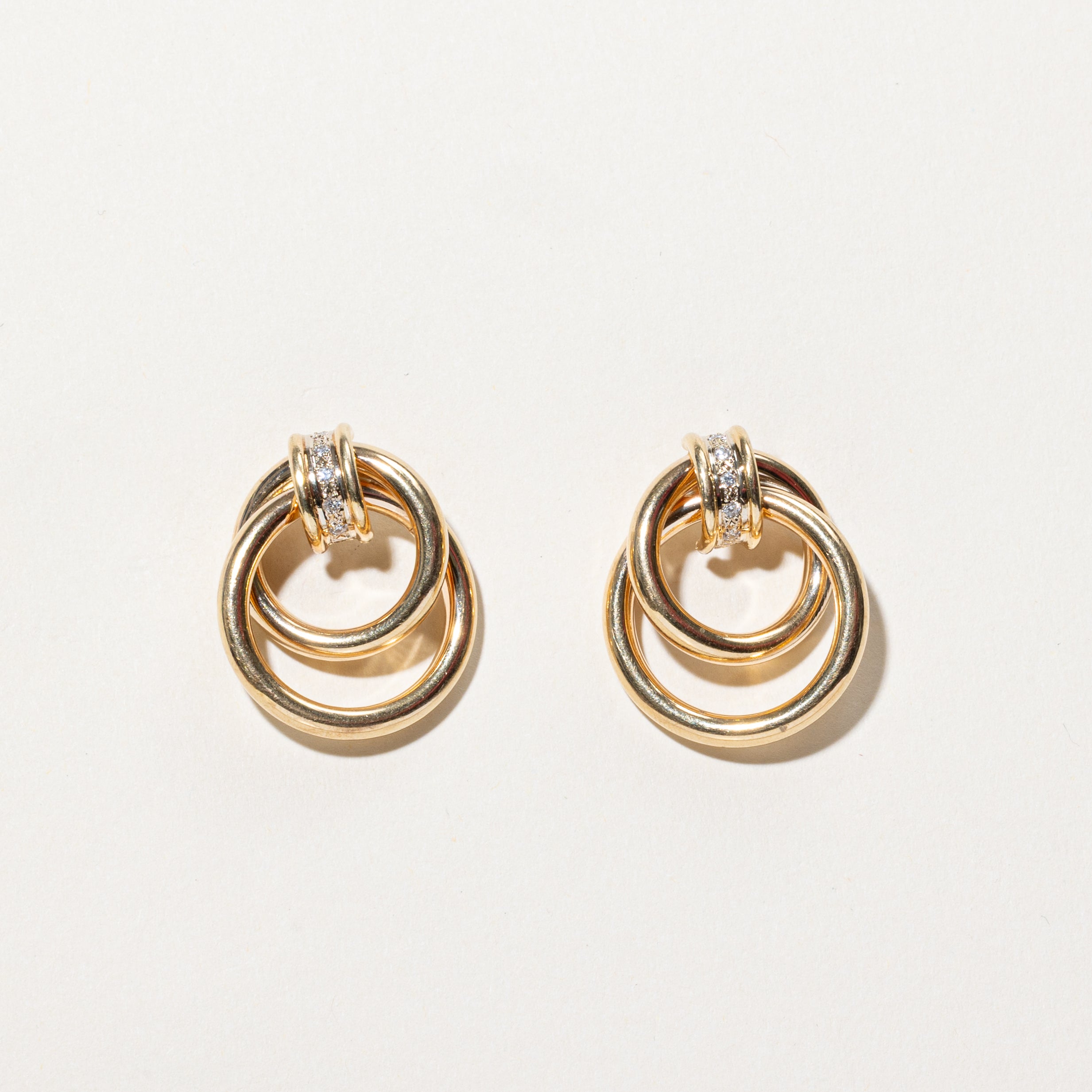 14k Diamond Door Knocker Earrings